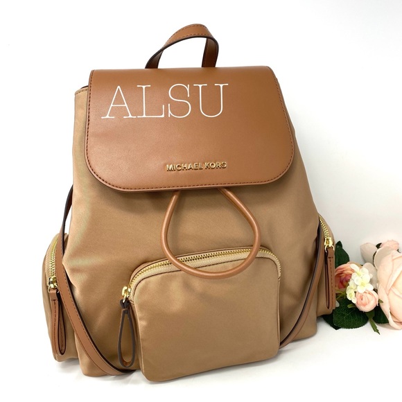 Michael Kors Handbags - Michael Kors Abbey Cargo Backpack DK Brown Khaki W